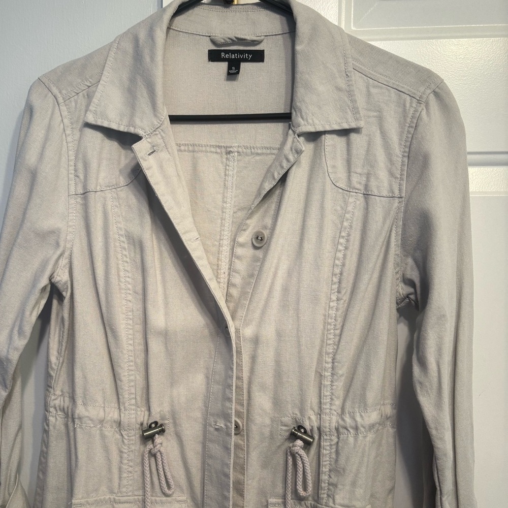 Off white button up jacket/shirt.